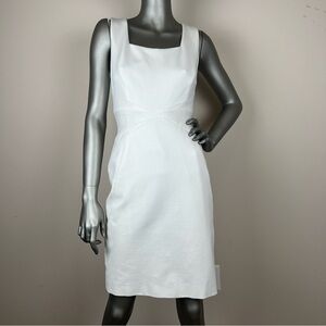 Classiques Entier Nordstrom ivory sheath stretch square neck sleeveless dress 4
